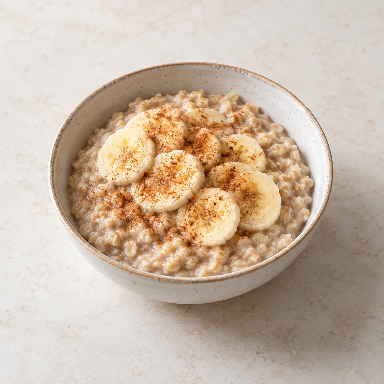 Banana and cinnamon oats — AI-generated food illustration