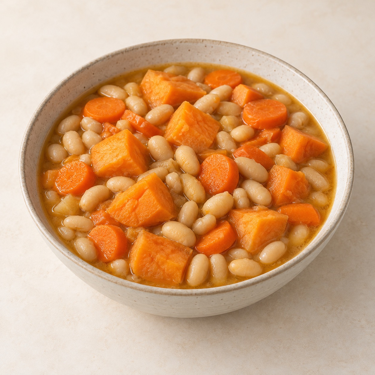 White bean and sweet potato stew — AI-generated food illustration