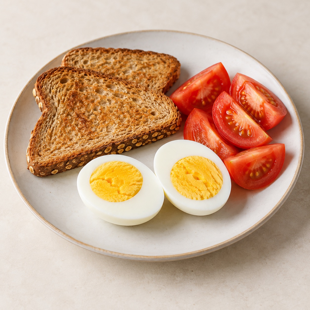 Fully cooked eggs with toast — AI-generated food illustration