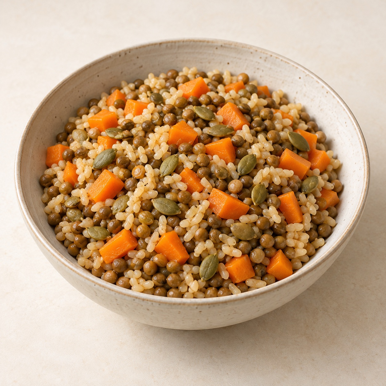 Lentil and rice pilaf — AI-generated food illustration