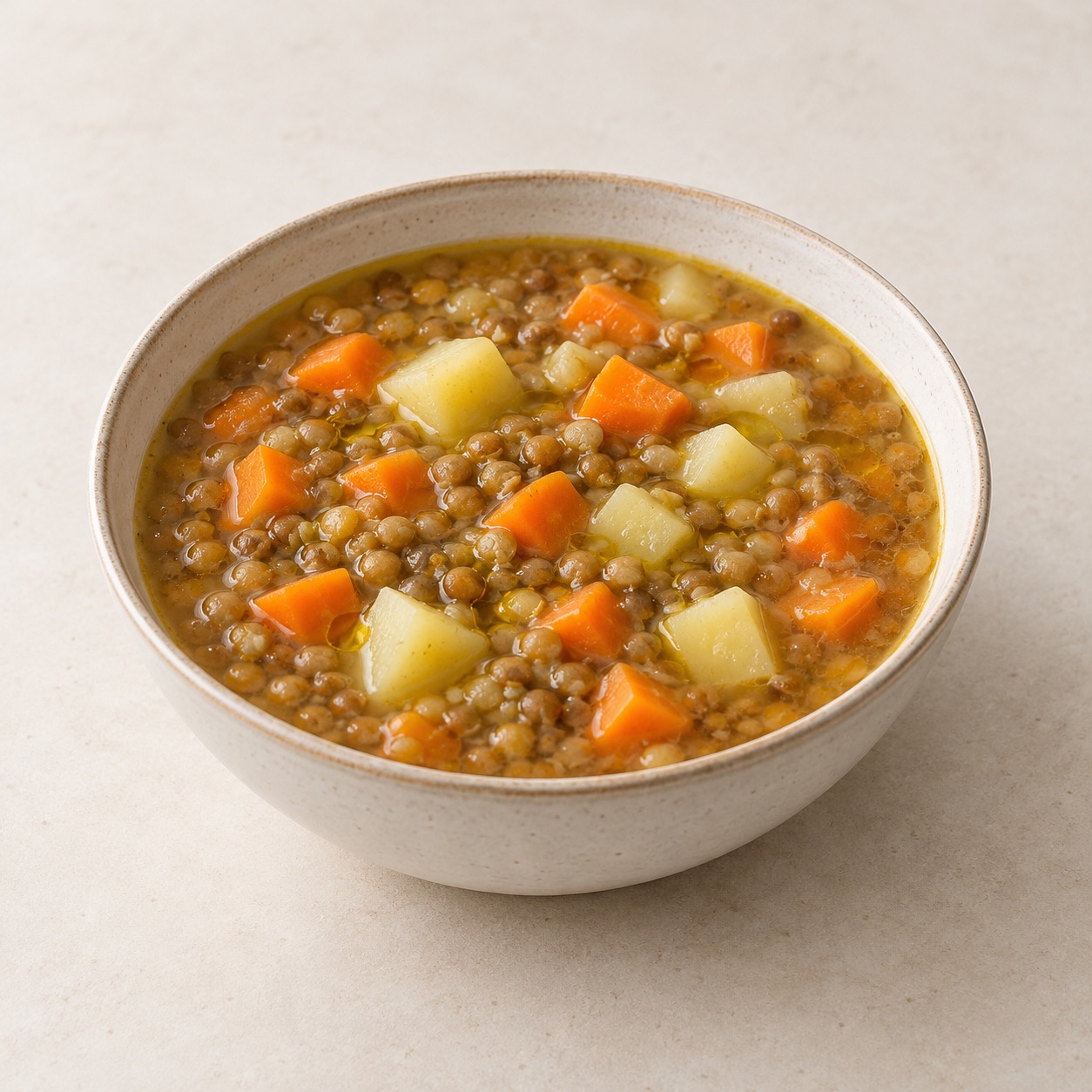Lentil and vegetable soup — AI-generated food illustration